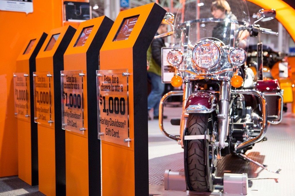 Harley-Davidson Data Capture Kiosks at The Motorcycle Show, Toronto © QuickTapSurvey